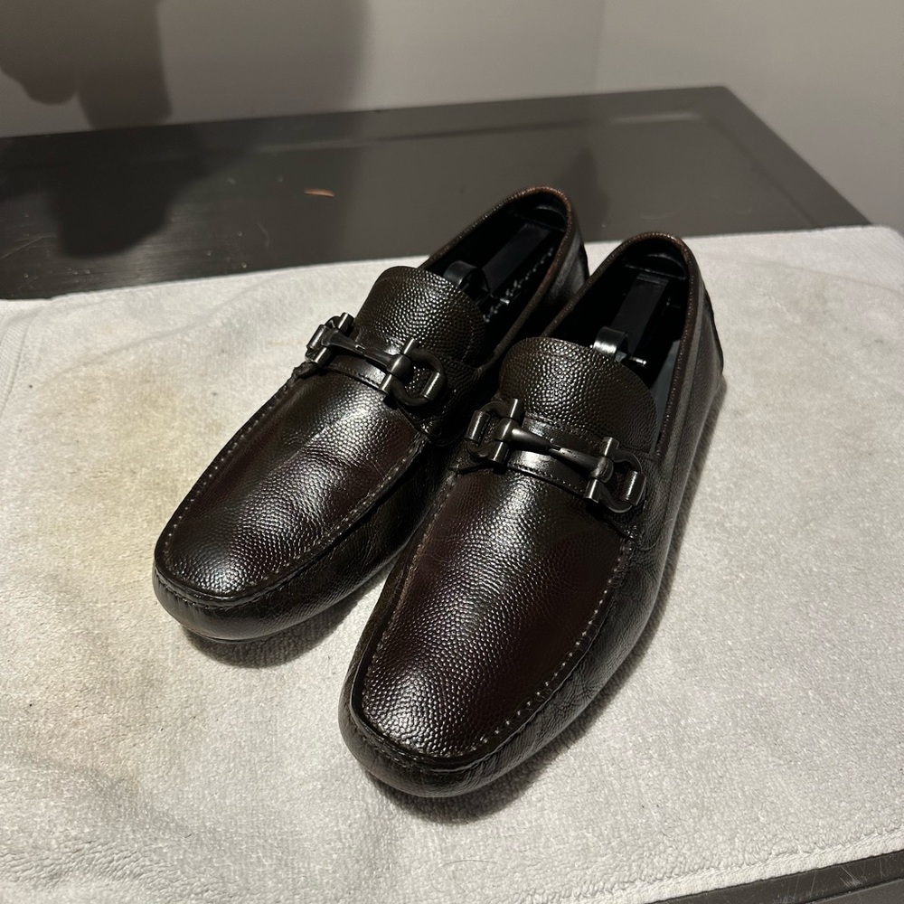 Salvatore Ferragamo Brown Leather Drivers